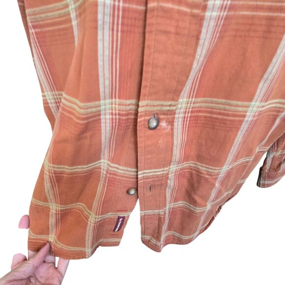 The Territory Ahead Orange Plaid Button-Down Shirt Womans Large Cotton CM2098 - Picture 10 of 12
